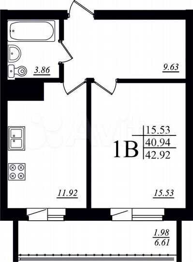 1-к. квартира, 42,6 м², 11/19 эт.