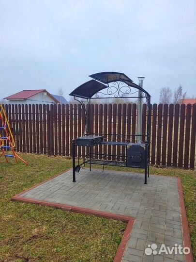 Кованый мангал с печкой