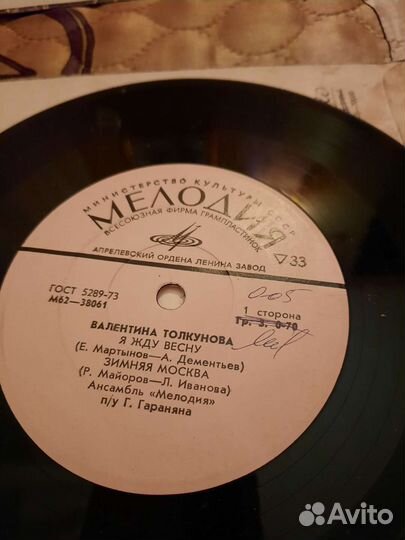 Виниловая пластинка Валентина Толкунова