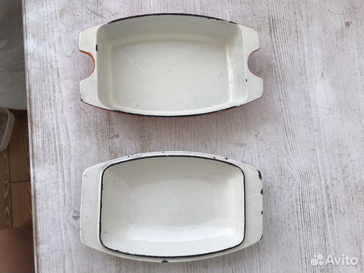 Чугунная форма для запекания с крышкой эмаль