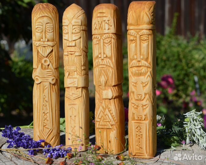 Скандинавские боги, чуры, кумиры, 20 видов, дерево