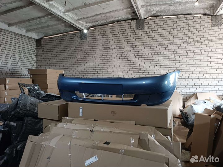 Бампер передний LADA kalina 1 цвет серо - синий