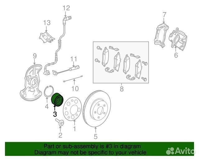 Подшипник ступицы передней mb w204/w212/w221/x204