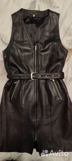 Кожаный сарафан 48