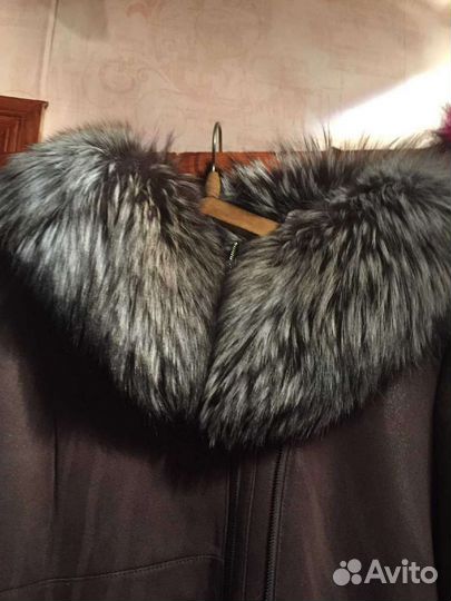 Дубленка женская с капюшоном