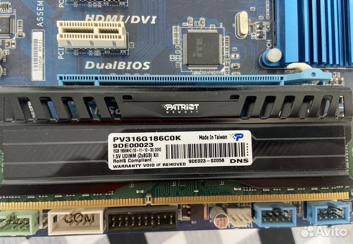 Материнская плата с процессором и памятью и ссд