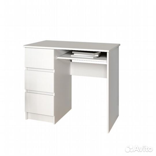 Мори Стол с 3-мя ящиками левый мс-6 (белый)