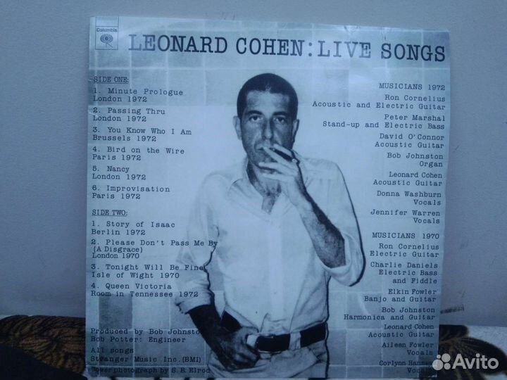 Виниловые пластинки leonard cohen,live songs