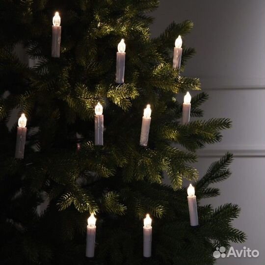 Свечи на прищепках для ёлки 10 шт на батарейках