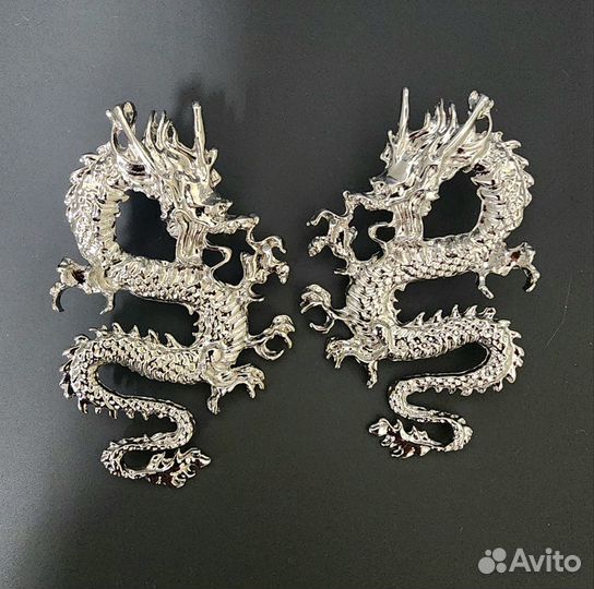 Крупные серьги драконы бижутерия