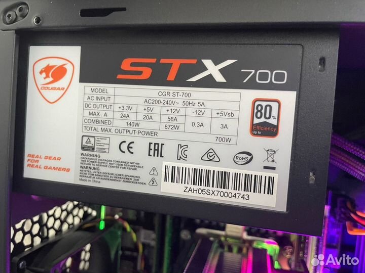 Игровой пк RX580 8gb, 32gb озу, 8 ядер, SSD 512gb