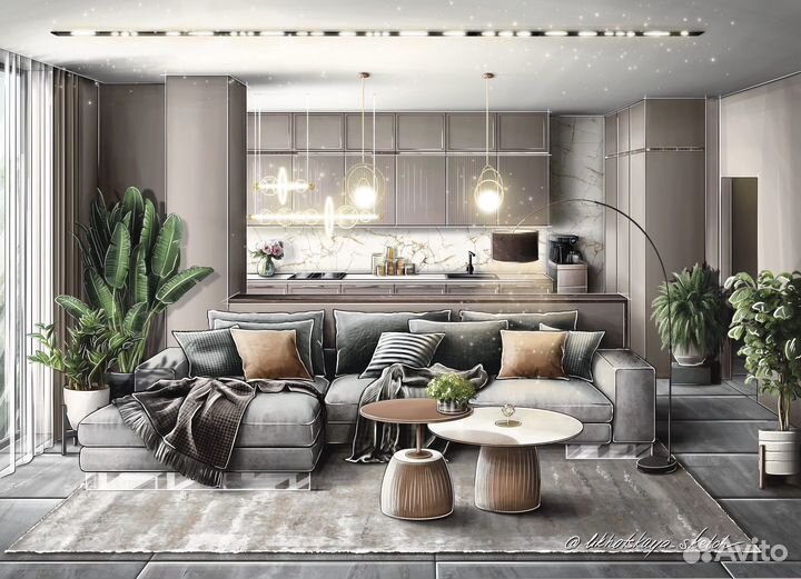 Визуализация интерьера / скетч