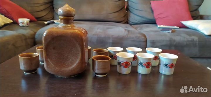 Графин со стопками, керамика. Ликерный набор