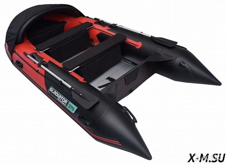 Надувная лодка gladiator C370AL красно-черный