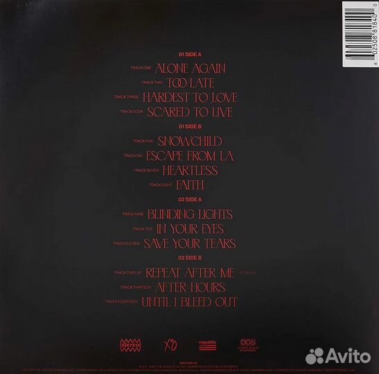 Пластинка The Weeknd After Hours (2LP)