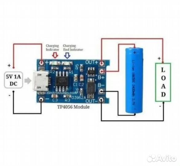 Зарядная плата TP4056 USB Type-C с защитой 1 шт