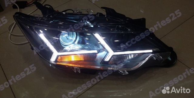 Фары LED Ламбо тюнинг Toyota Camry v55 2014г+
