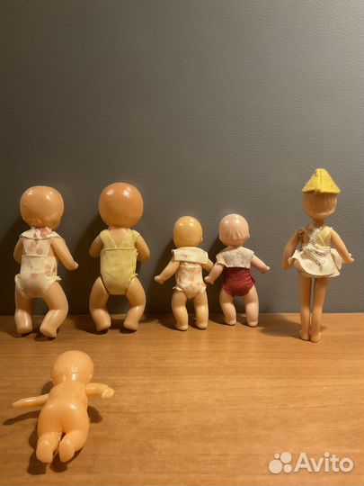 Кукла СССР пупсы 5 шт + Дюймовочка ; не игранные