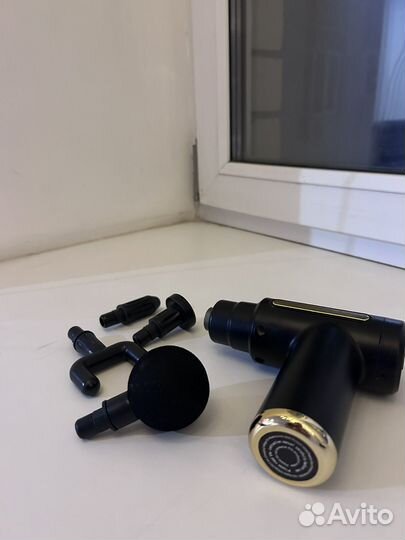 Перкуссионный массажер для тела, 4 насадки