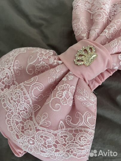 Бант на выписку из роддома, розовый