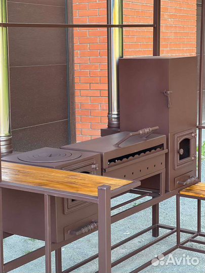 Мангальная зона беседка барбекю коптильня гриль