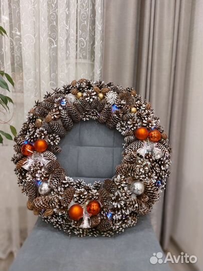Новогодний венок большой (63 см)