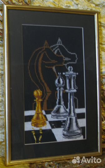 Картина вышивка крестом. «Шахматы»