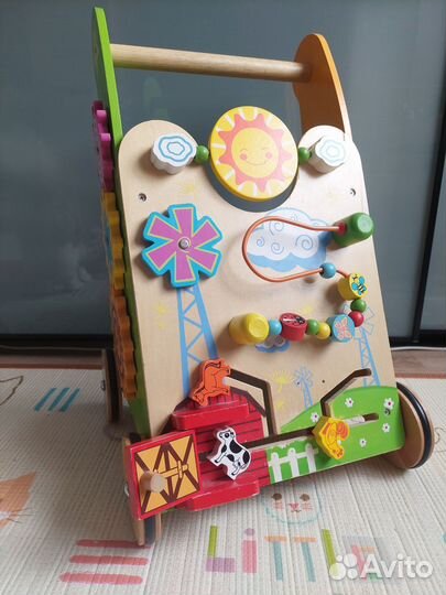 Деревянная каталка ходунки