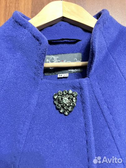 Пальто женское, демисезонное, фиолетовое