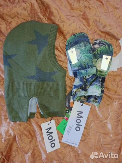 Molo snow +igor 3-5 лет детский шлем и краги
