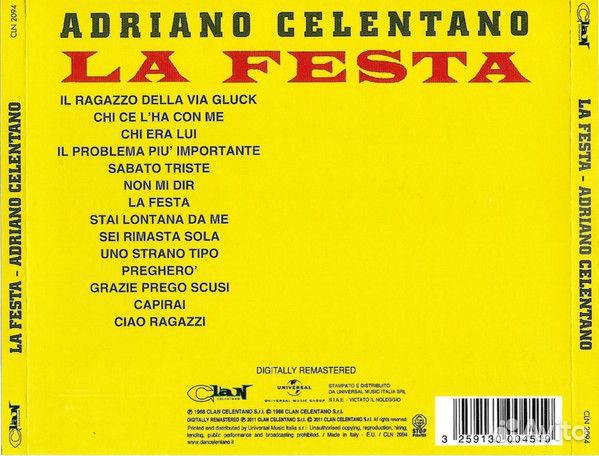 Adriano Celentano - La Festa (CD)