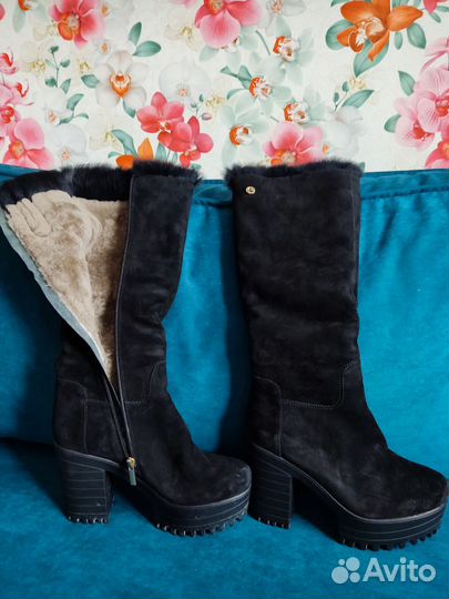 Зимние женские сапоги 38 натуральная замша
