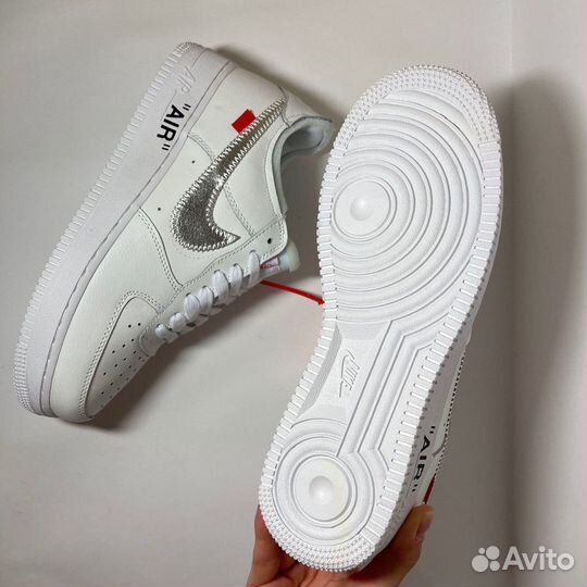 Кеды Nike Air Force Off-White LUX кожа новые