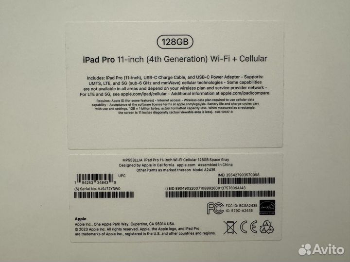 Apple iPad Pro 11 2022 M2 128Gb Wi-Fi + Cellular