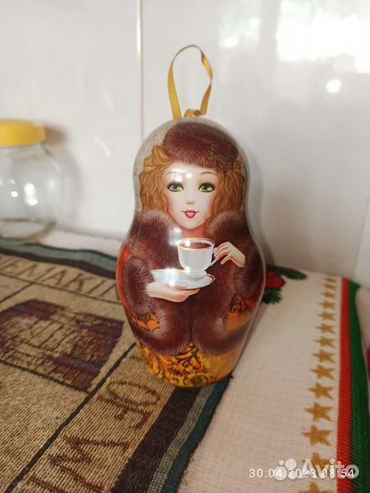 Матрешка металлическая шкатулка