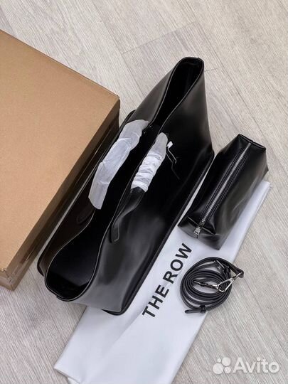 Сумка тоут The Row натуральная кожа чёрная