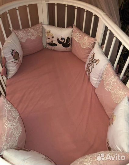 Детская кроватка трансформер круглая