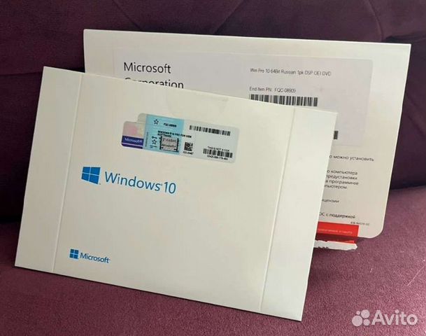 Windows 10 Pro, 64 bit, Rus, OEM (fqc-08929)