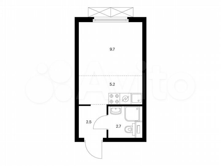 Квартира-студия, 20,1 м², 8/38 эт.