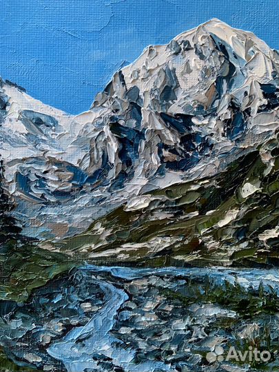 Картина горы кавказа 15*15 см Архыз триптих