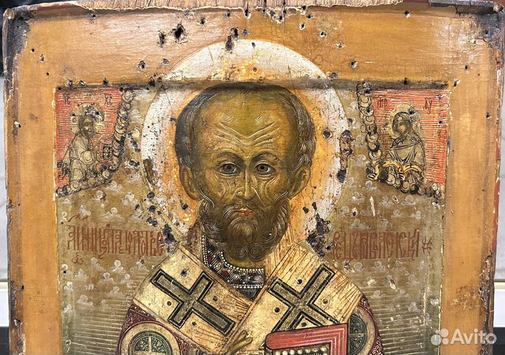 Икона Николай Чудотворец 17 век Двойной Ковчег