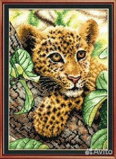 Леопардик вышивка крестом новый набор