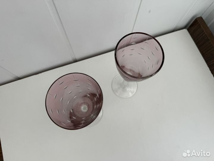 2 СССР фужера марганцевое стекло