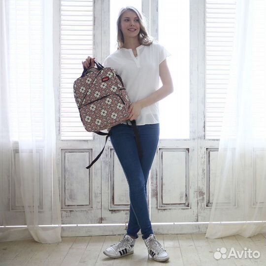 Сумка - рюкзак для родителей, светло-коричневый