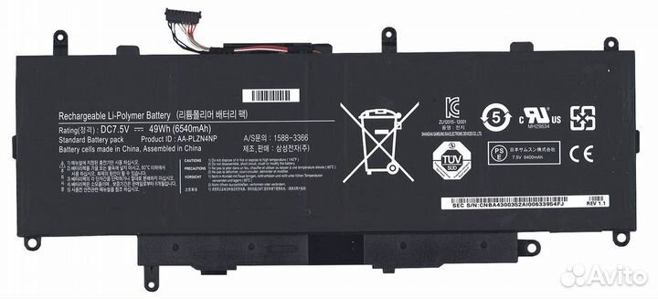 Аккумулятор AA-plzn4NP к Samsung XE700T1C Series