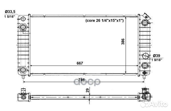 Радиатор chevrolet blazer S10 4.3 AWD