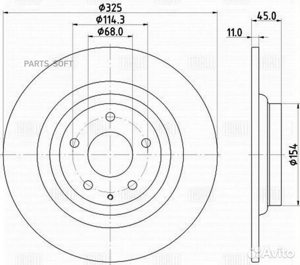 Диск торм. Mazda CX-9 (16) зад. d325 (DF 250117) DF250117