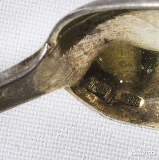 Совочек для сахара, серебро, 875 пр, позолота, 27