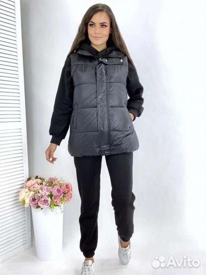 Спорт костюм флис с жилеткой р.50