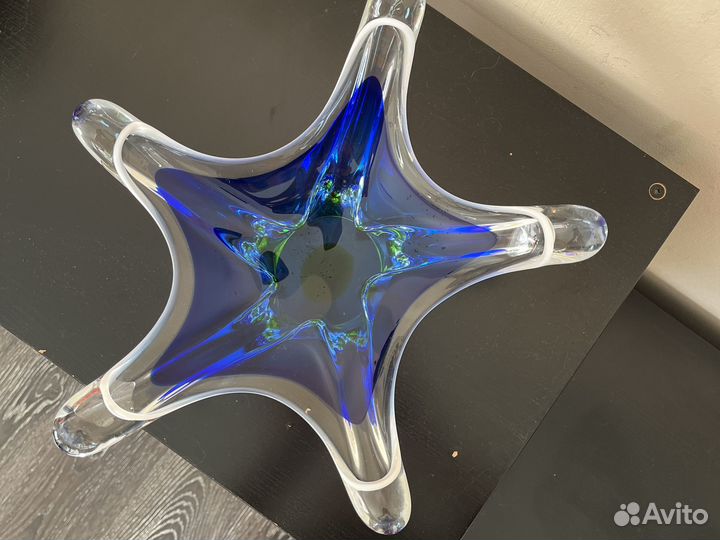 Ваза цветное стекло богемия СССР